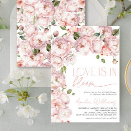 Blush Pink Love is in Bloom Floral Bridal Shower Invitation