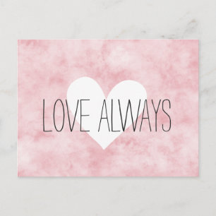 Blush Pink Love White Heart Postcard