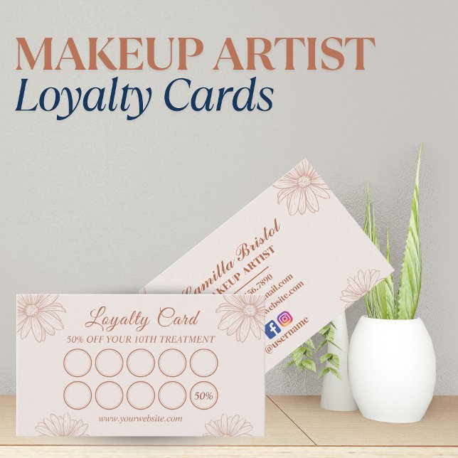 Blush Pink Loyalty Card for Salon & Beauty Artists (Blush Pink Loyalty Card for Salon & Beauty Artists)