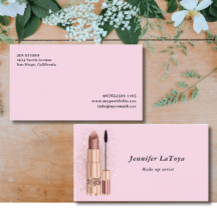 Blush Pink Make up Artist Business Card