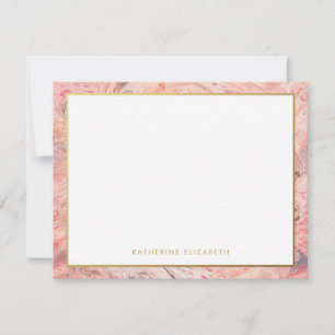 Blush Pink Marble and Gold Personalised Card