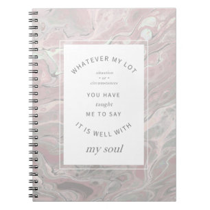 Blush Pink Marble Christian Hymn Art Notebook