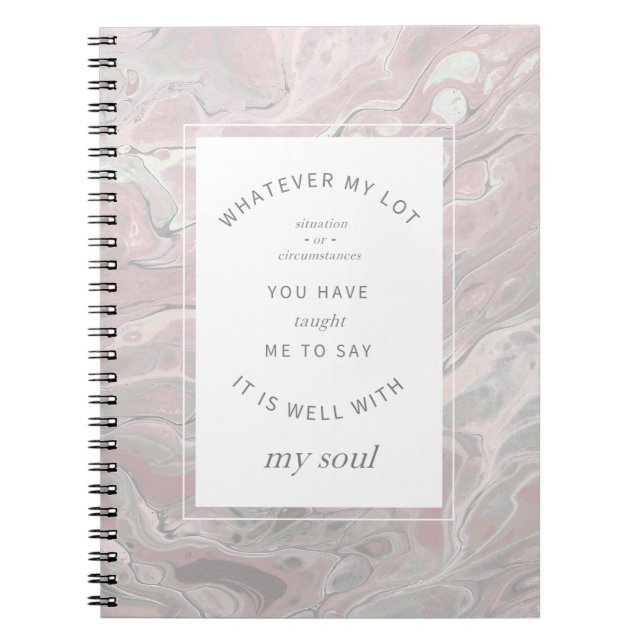 Blush Pink Marble Christian Hymn Art Notebook (Front)
