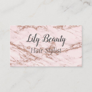 Blush Pink Marble Effect Business Card