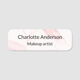 Blush pink marble elegant business name tag