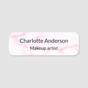 Blush pink marble elegant business name tag