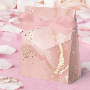 Blush Pink Marble Gold Glitter Abstract Pattern Favour Box