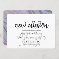 Blush Pink Marble New Mission Wedding Date Change
