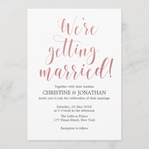 Blush pink marble watercolor wedding invitation
