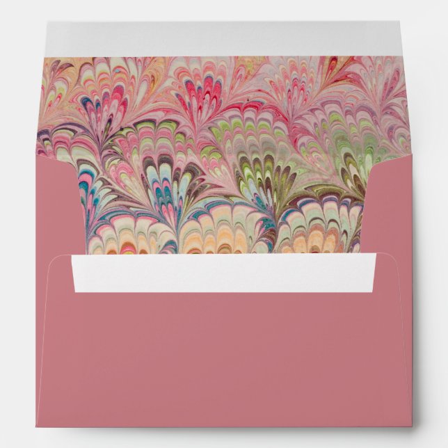 Blush Pink Marbled Paper Envelope (Back (Bottom))