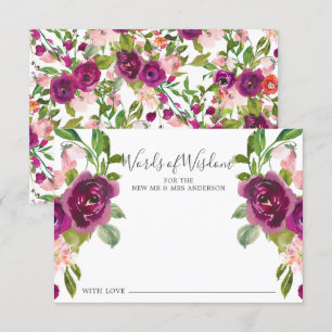 Blush Pink & Marsala Floral Words of Wisdom Card
