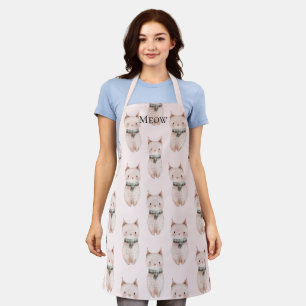 Blush Pink Meow Cat  Apron
