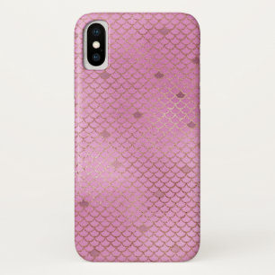 Blush Pink Mermaid Scales Pattern iPhone X Case