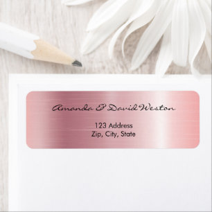 Blush pink metallic return address
