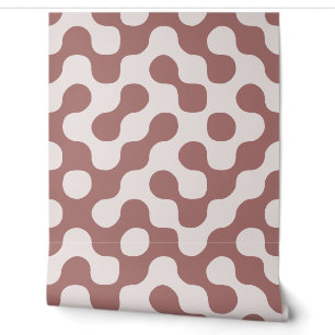 Blush Pink Mid Century Retro Geometric Dots Wallpaper