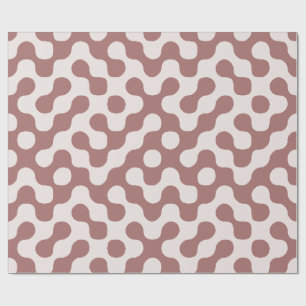 Blush Pink Mid Century Retro Geometric Dots Wrapping Paper