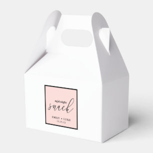 Blush Pink Midnight Snack Custom Wedding Gable Favour Box
