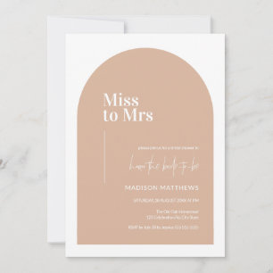 Blush Pink Minimal Arch Miss Mrs Bridal Shower Invitation