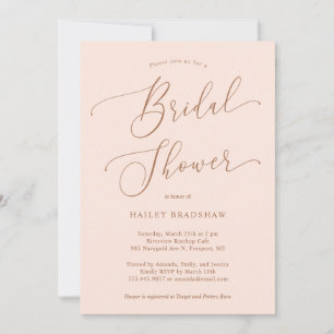 Blush Pink Minimal Bridal Shower Invitation