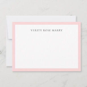 Blush Pink   Minimal Feminine Monogram Design Card