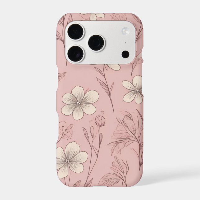 Blush Pink Minimal Floral Pattern Apple (Back)