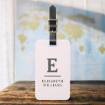 Blush Pink Minimal Modern Monogram  Luggage Tag<br><div class="desc">Elevate your travel experience with our Classic Elegant Modern Minimalist Monogram Luggage Tag. This meticulously designed accessory seamlessly combines timeless elegance with contemporary minimalism, ensuring your luggage stands out with sophistication. Crafted with precision and attention to detail, this luggage tag is more than just a practical item; it's a personalised...</div>