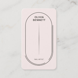 Blush Pink Minimal Nail Artist Manicurist Salon Business Card