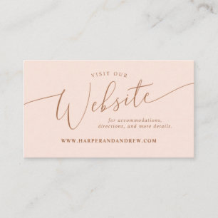 Blush Pink Minimal Wedding Website  Enclosure Card