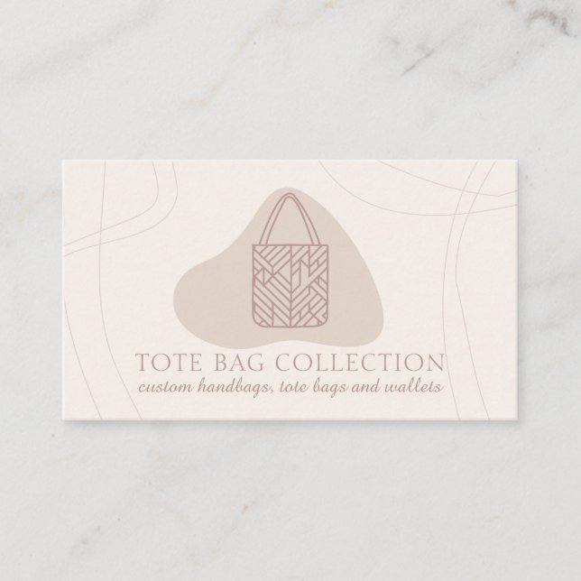 Blush Pink Minimalist aesthetic feminine tote bag Business Card (Front)
