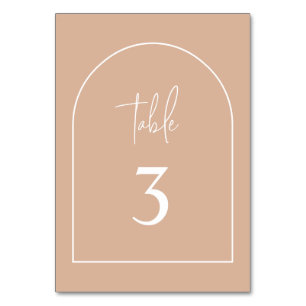 Blush Pink Minimalist Arch Wedding Table Number