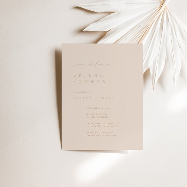 Blush Pink Minimalist Bridal Shower Invitation (Creator Uploaded)