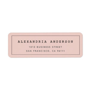 Blush Pink Minimalist Clean Border Address Label