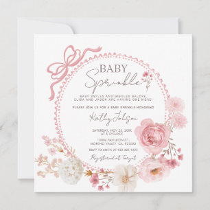 Blush Pink Minimalist Coquette Baby Sprinkle Invitation
