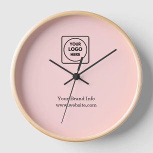 Blush Pink Minimalist   Custom Modern Business  Clock