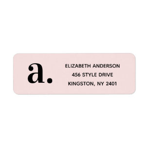 Blush Pink Minimalist Girly return address