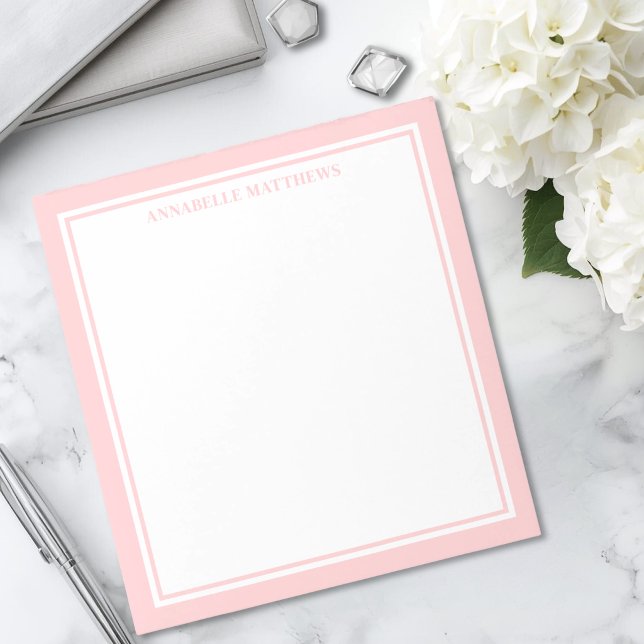 Blush Pink Minimalist Monogram Notepad (Blush Pink Minimalist Monogram Notepad )