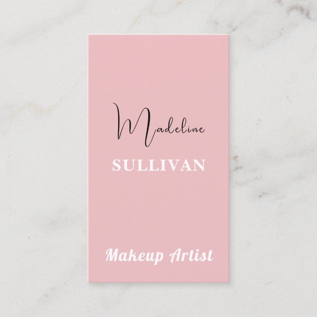 Blush Pink Minimalist QR Code Modern Business Card (Front)