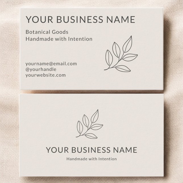 Blush Pink Minimalist Simple Botanical Small Business Card (Creator Uploaded)