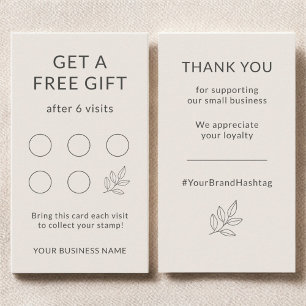 Blush Pink Minimalist Small Business Loyalty Card