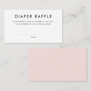 Blush Pink Minimalist Typography Diaper Raffle Enclosure Card