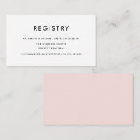 Blush Pink Minimalist Typography Wedding Registry