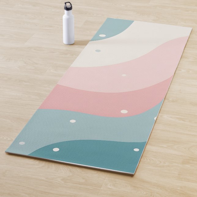 Blush Pink Mint Abstract Modern Collection Yoga Mat (In Situ)