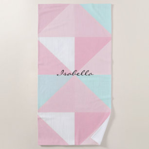 Blush Pink Mint Abstract Popular Collection Beach Towel