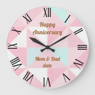 Blush Pink Mint Abstract Popular Collection Large Clock