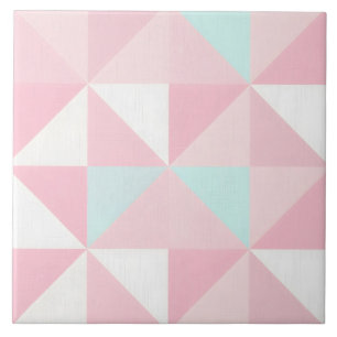 Blush Pink Mint Abstract Popular Collection Tile