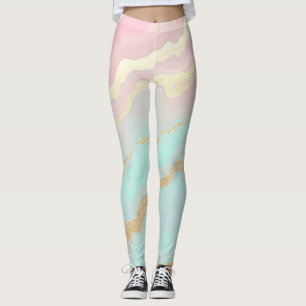 Blush Pink Mint Gold Luxury Popular Collection Leggings