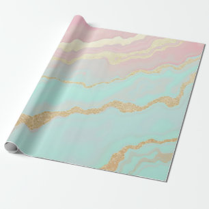 Blush Pink Mint Gold Luxury Popular Collection Wrapping Paper