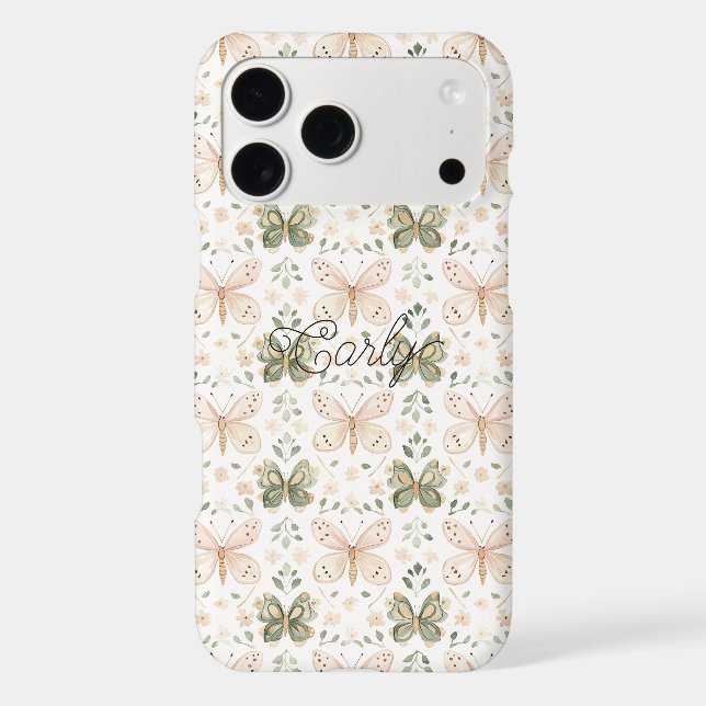 Blush Pink Mint Green Butterflies  (Back)