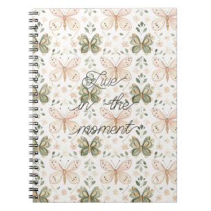 Blush Pink Mint Green Butterflies  Notebook