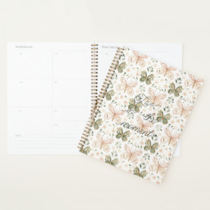 Blush Pink Mint Green Butterflies Planner